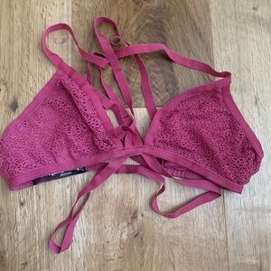 For Love and Lemons Strappy Pink Bra